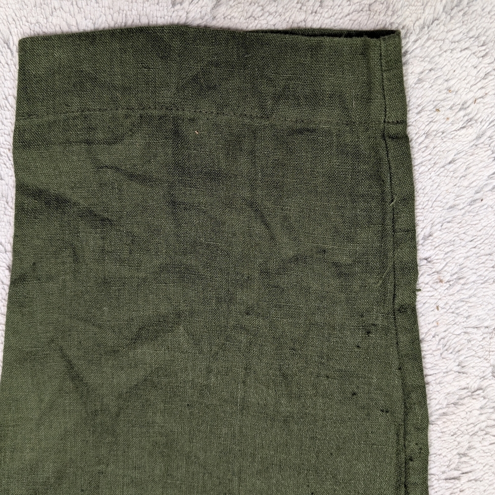 Linenfox Jumpsuit Womens L/XL Green Linen Martin Coverall Snap Up Minimalist - Picture 6 of 9